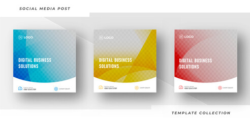 Digital business solutions marketing Webinar Social Media Post Design Template 