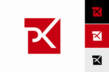 Initial Letter PK Vector Logo Design Template