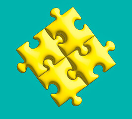 Obraz premium golden puzzle piece