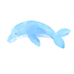 Obraz premium 優しい水彩タッチのイルカ