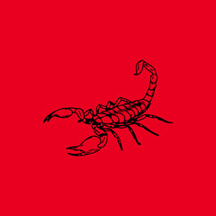 red scorpion illustrator vector concept