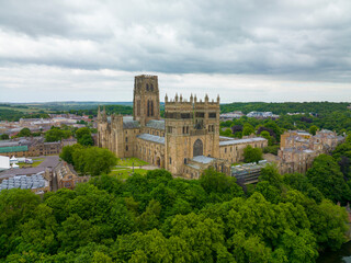 Fototapeta na wymiar Durham Cathedral is a cathedral in the historic city center of Durham, England, UK. The Durham Castle and Cathedral is a UNESCO World Heritage Site since 1986. 