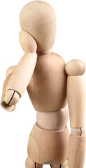 Wooden mannequin in a thinking or pondering pose