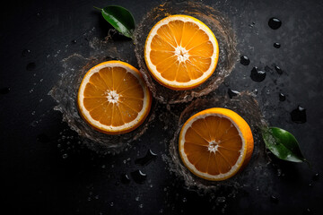 Fototapeta na wymiar Midjourney generated image of fresh juicy oranges