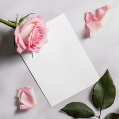 blank page with roses