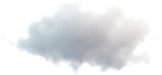 Realistic small cloud, 3d render. Fluffy cloud. Transparent background, PNG file