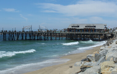The Redondo Beach pier on a lovely sunny afternoon in spring. 