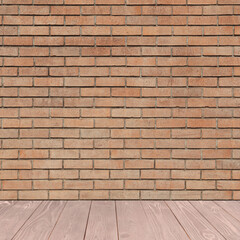 Room with brick wall and wooden floor