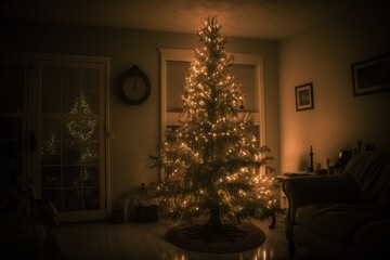 christmas tree in the room. Generative AI