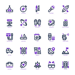 Adventure icon pack for your website design, logo, app, and user interface. Adventure icon mixed line and solid design. Vector graphics illustration and editable stroke.