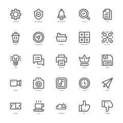 Mobile App icon pack for your website design, logo, app, and user interface. Mobile App icon outline design. Vector graphics illustration and editable stroke.