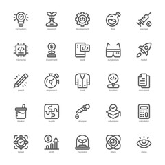 Obraz na płótnie Canvas Research and Development Icon pack for your website design, logo, app, and user interface. Research and Development Icon outline design. Vector graphics illustration and editable stroke.
