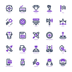Esport Gaming Icon pack for your website design, logo, app, and user interface. Esport Gaming Icon mixed line and solid design. Vector graphics illustration and editable stroke.