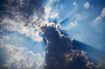 The light rays with cloud