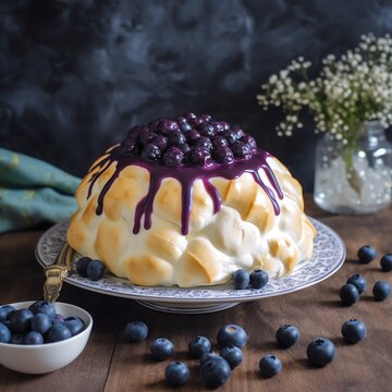 Blueberry pie bombe Alaska - generative AI