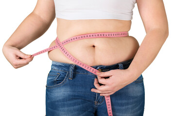 Female fat figure with measuring tape