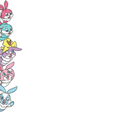 イースター、うさぎのフレーム素材