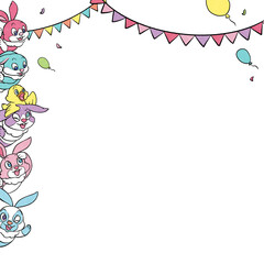 イースター、フェスティバル、うさぎのフレーム素材