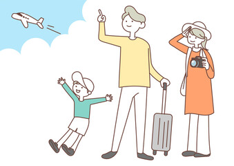 旅行に出かけるカップル