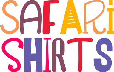 Safari Shirts Calligraphy Illustration for Brochure, Icon, Newsletter, Social Media Post