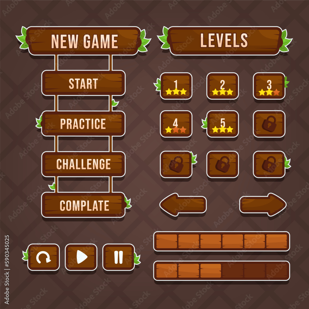 Aufkleber button set designed game user interface (gui) for video games, computers.