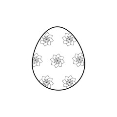 Easter Egg Flower Pattern Coloring Vector Hand Drawn