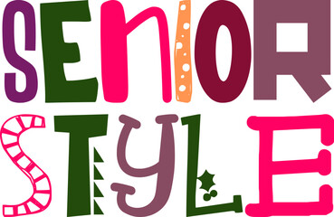 Senior Style Calligraphy Illustration for Icon, Sticker , Postcard , Social Media Post