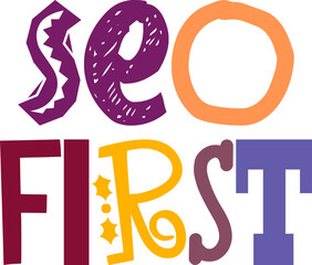 Seo First Hand Lettering Illustration for Motion Graphics, Stationery, Label, Newsletter