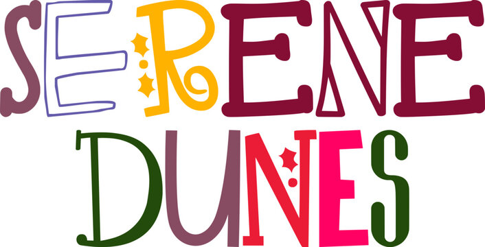 Serene Dunes Calligraphy Illustration for Gift Card, Logo, Flyer, Label