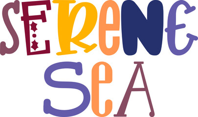 Serene Sea Typography Illustration for Newsletter, Brochure, Book Cover, Logo
