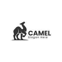 Vector Logo Illustration Camel Silhouette Style