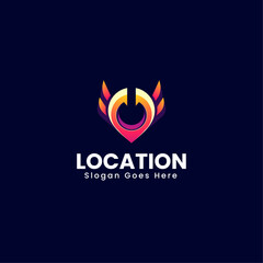 Vector Logo Illustration Location Gradient Colorful Style