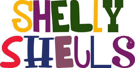 Shelly Shells Typography Illustration for Newsletter, Brochure, Social Media Post, T-Shirt Design