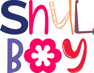 Obraz premium Shul Boy Typography Illustration for Brochure, Gift Card, Postcard , Bookmark 