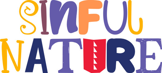 Sinful Nature Calligraphy Illustration for Book Cover, Presentation , Logo, Newsletter