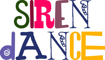 Siren Dance Calligraphy Illustration for Bookmark , Banner, Sticker , Gift Card