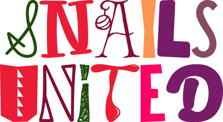 Snails United Typography Illustration for Brochure, Flyer, Mug Design, Banner