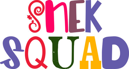 Snek Squad Calligraphy Illustration for Sticker , Flyer, Icon, Social Media Post