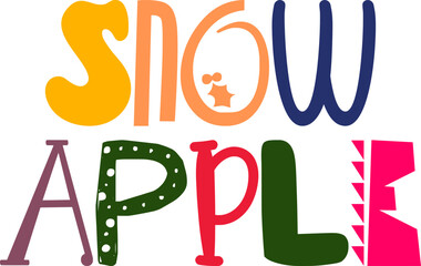 Snow Apple Typography Illustration for Stationery, Flyer, Brochure, Magazine