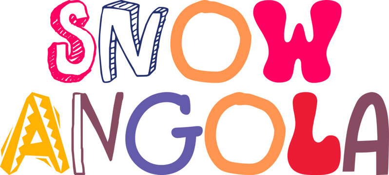 Snow Angola Typography Illustration for Infographic, Poster, Label, Presentation 