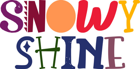 Snowy Shine Calligraphy Illustration for Icon, Newsletter, Decal, Sticker 