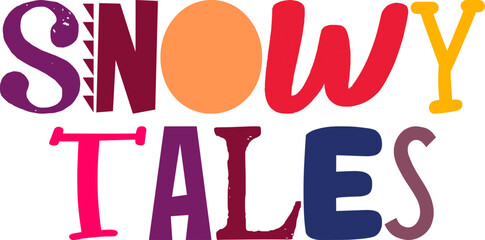 Snowy Tales Typography Illustration for Infographic, Icon, Banner, Flyer