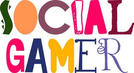 Social Gamer Calligraphy Illustration for Logo, Decal, Bookmark , Motion Graphics
