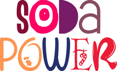 Soda Power Hand Lettering Illustration for Packaging, Decal, Bookmark , Motion Graphics