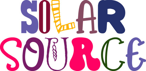 Solar Source Calligraphy Illustration for Newsletter, Mug Design, Label, Stationery