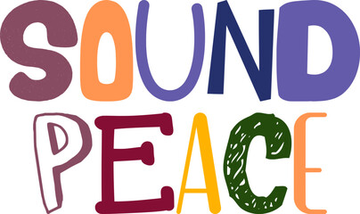 Sound Peace Calligraphy Illustration for Presentation , Book Cover, Label, Brochure