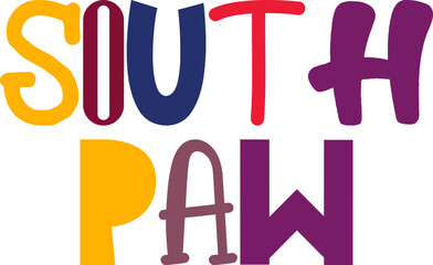 South Paw Typography Illustration for Icon, Flyer, Infographic, Mug Design