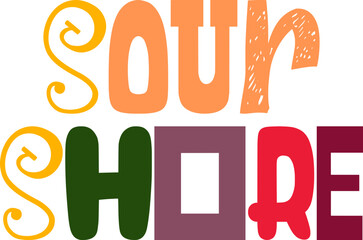 Sour Shore Calligraphy Illustration for Presentation , Bookmark , Poster, Decal