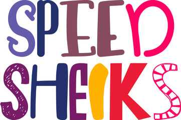 Speed Sheiks Typography Illustration for Brochure, Icon, Packaging, Newsletter