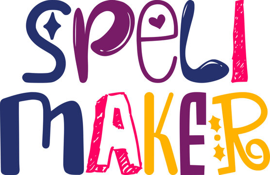 Spell Maker Hand Lettering Illustration for Icon, Decal, Motion Graphics, Presentation 